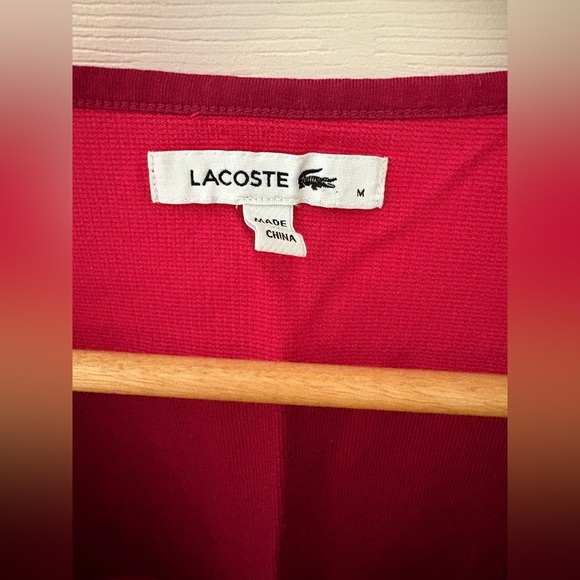 Lacoste striped red top size medium cotton boat neck half sleeve - Picture 3 of 11
